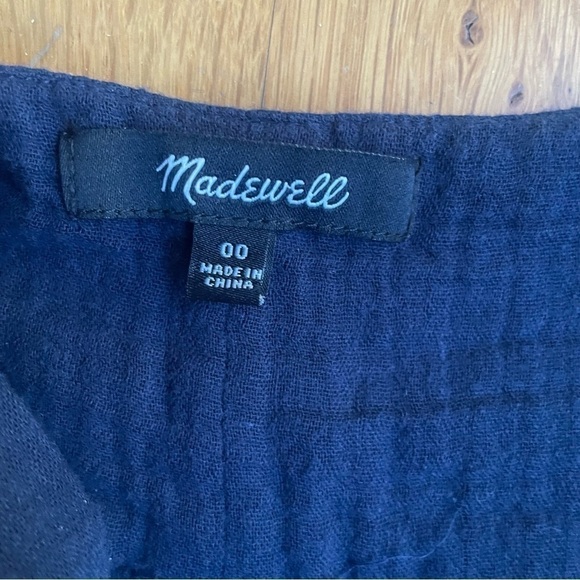 Madewell Gauze overalls Navy tie shoulder straps. Size 00. - Picture 5 of 7
